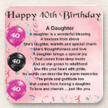 Daughter Poem 40th Birthday Drankjes Onderzetter<br><div class="desc">Een groot cadeau voor haar dochter op haar 40ste verjaardag</div>