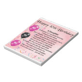 Daughter Poem 40th Birthday Notitieblok (Linkerzijde)