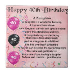 Daughter Poem 40th Birthday Tegeltje<br><div class="desc">Een groot cadeau voor haar dochter op haar 40ste verjaardag</div>