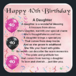 Daughter Poem 40th Birthday Vierkante Sticker<br><div class="desc">Een groot cadeau voor haar dochter op haar 40ste verjaardag</div>