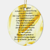 Daughter Poem - Gele Zijde Keramisch Ornament (Links)