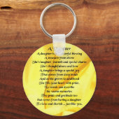 Daughter Poem - Gele Zijde Sleutelhanger (Voorkant)