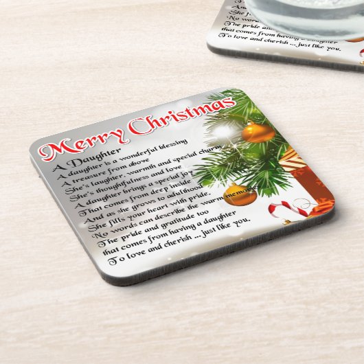 Daughter Poem - kerstAfbeelding Bier Onderzetter (Linkerzijde)