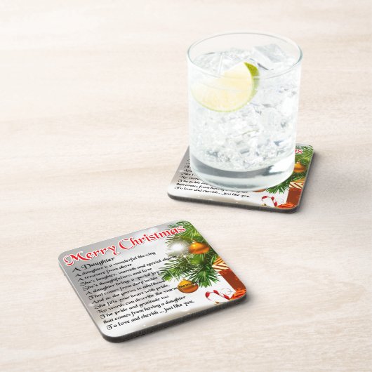 Daughter Poem - kerstAfbeelding Bier Onderzetter (Rechterzijde)