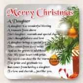 Daughter Poem - kerstAfbeelding Bier Onderzetter (Voorkant)