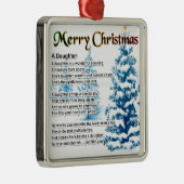 Daughter Poem - kerstontwerp Metalen Ornament (Rechts)