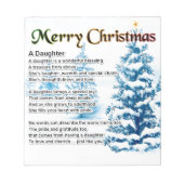 Daughter Poem - kerstontwerp Notitieblok (Voorkant)