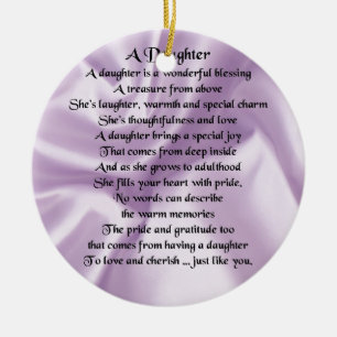 Daughter Poem - Lila zijde Keramisch Ornament