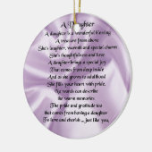 Daughter Poem - Lila zijde Keramisch Ornament (Links)