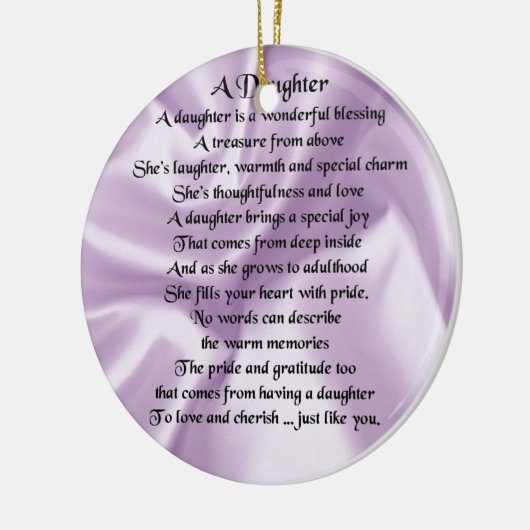 Daughter Poem - Lila zijde Keramisch Ornament (Links)