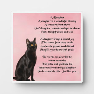 Daughter Poem Plaque - Black Cat Design Fotoplaat