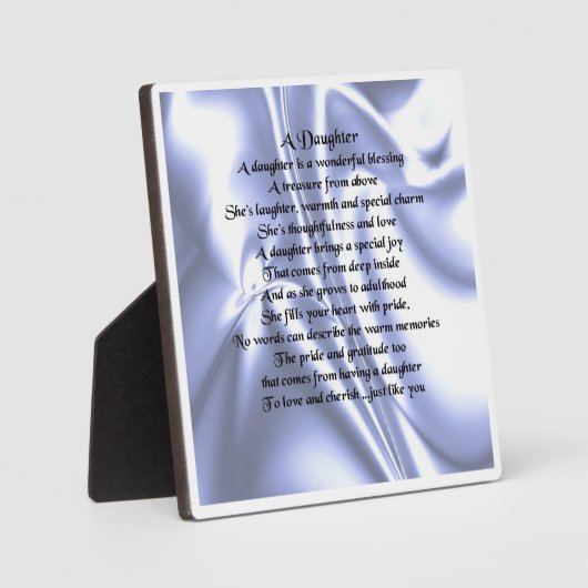 Daughter Poem Plaque - Blue Silk Design Fotoplaat (Voorkant)