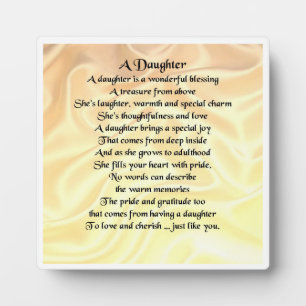 Daughter Poem Plaque - Cream Silk Design Fotoplaat