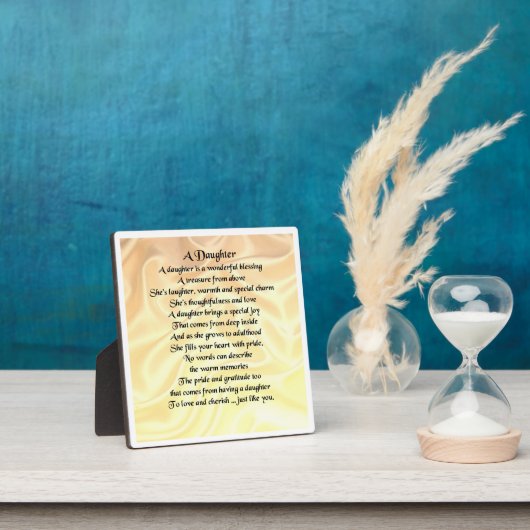 Daughter Poem Plaque - Cream Silk Design Fotoplaat (Insitu)