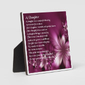 Daughter Poem Plaque - Flowers Design Fotoplaat (Voorkant)