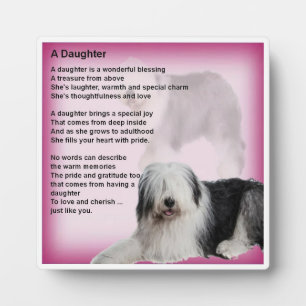 Daughter Poem Plaque - Old English Sheepdog Fotoplaat
