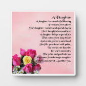 Daughter Poem Plaque - Ontwerp van Rozen Fotoplaat (Voorkant)