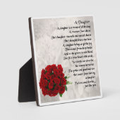 Daughter Poem Plaque - Red Roses Design Fotoplaat (Voorkant)
