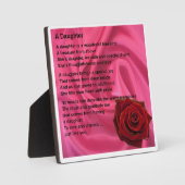 Daughter Poem Plaque - Roze zijde en Roos design Fotoplaat (Voorkant)