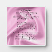 Daughter Poem Plaque - Roze zijderijontwerp Fotoplaat (Voorkant)