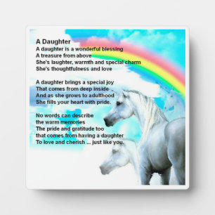 Daughter Poem Plaque - Unicorn Design Fotoplaat