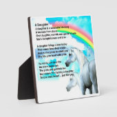 Daughter Poem Plaque - Unicorn Design Fotoplaat (Voorkant)