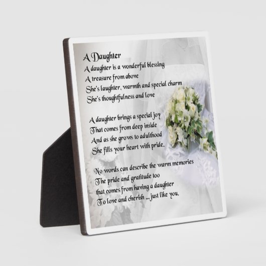 Daughter Poem Plaque - Weddenschapsontwerp Fotoplaat (Voorkant)