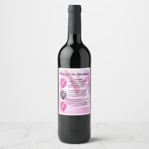 Daughter Poem Wine Fles Label - 21st Birthday Wijn Etiket