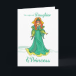 Daughter Princess Birthday, Green Kaart<br><div class="desc">Maak een verjaardag van een jonge dochter heel speciaal door haar deze magische prinses te sturen met een groene jurk,  kaart.</div>