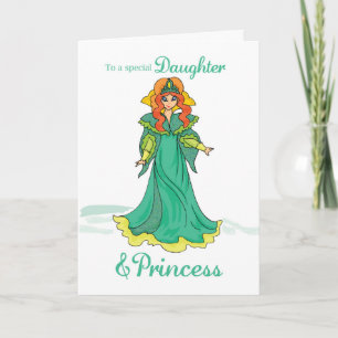 Daughter Princess Birthday, Green Kaart