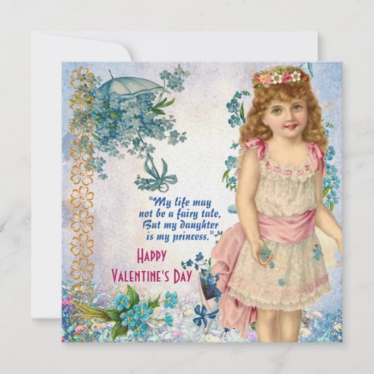 Daughter/Princess Rustic Floral  Valentijn (Voorkant)