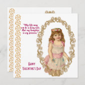 Daughter Rustic Gold Lijst  Valentijn Kaart (Voorkant / Achterkant)