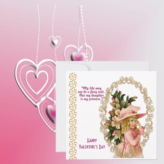 Daughter Rustic Gold Lijst Valentijn Kaart