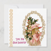 Daughter Rustic Gold Lijst Valentijn Kaart (Achterkant)