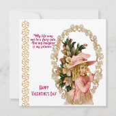 Daughter Rustic Gold Lijst Valentijn Kaart (Voorkant)