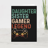 Daughter Sister Gamer Legend Cute Video Game Lover Kaart (Voorkant)