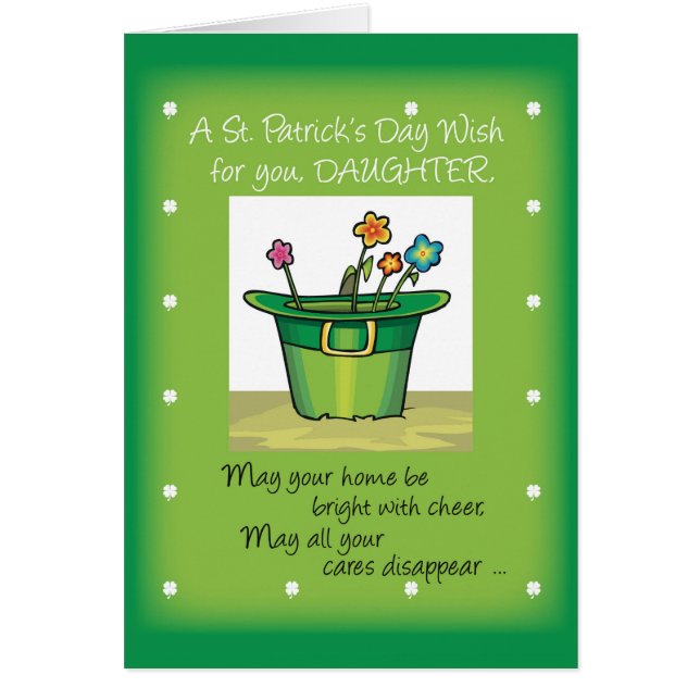 Daughter St. Patrick's Day Pet met bloemen (Voorkant)
