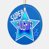 Daughter Super Star Blue-kerstversiering Keramisch Ornament (Links)