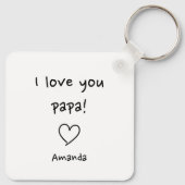Daughter to Dad Fotoliefdesboodschap Sleutelhanger (Achterkant)