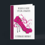 Daughter Trendy Shoe en Roos Birthday Greeting Ca Kaart<br><div class="desc">Daughter Trendy Shoe and Roos Birthday Wenskaart</div>