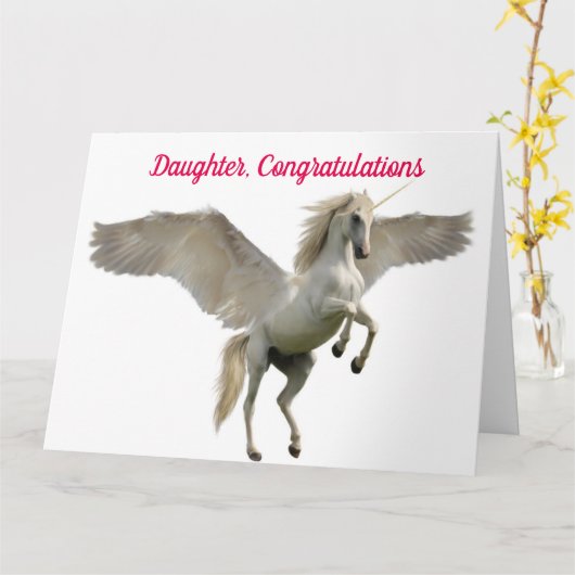 Daughter Unicorn Afstuderen Kaart (Gele Bloem)