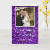 Daughter Vaderdag Glitter-fotokaart Kaart (Gele Bloem)