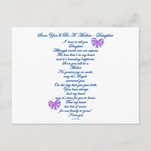 Daughter Verwacht 1e Baby Briefkaart (Voorkant)