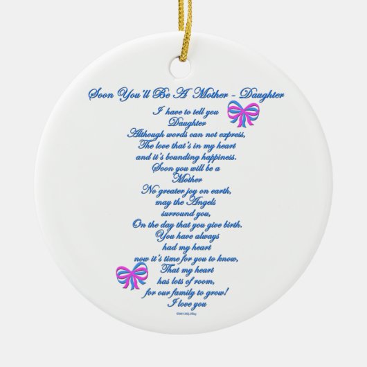 Daughter Verwacht 1e Baby Keramisch Ornament (Voorkant)