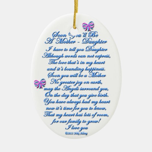 Daughter Verwacht 1e Baby Keramisch Ornament (Voorkant)