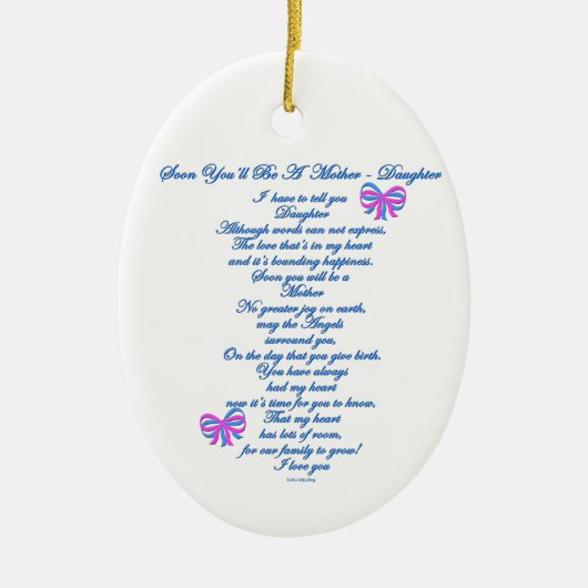 Daughter Verwacht 1e Baby Keramisch Ornament (Voorkant)