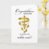 Daughter Veterinary White Coat Ceremony Kaart (Gele Bloem)