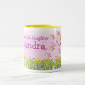 Daughter voegt jouw naam blonde meisjes mok toe (Center)