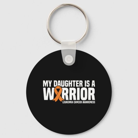 Daughter Warrior Orange Ribbon Leukemia Cancer Awa Sleutelhanger (Voorkant)
