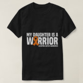 Daughter Warrior Orange Ribbon Leukemia Cancer Awa T-shirt (Design voorkant)